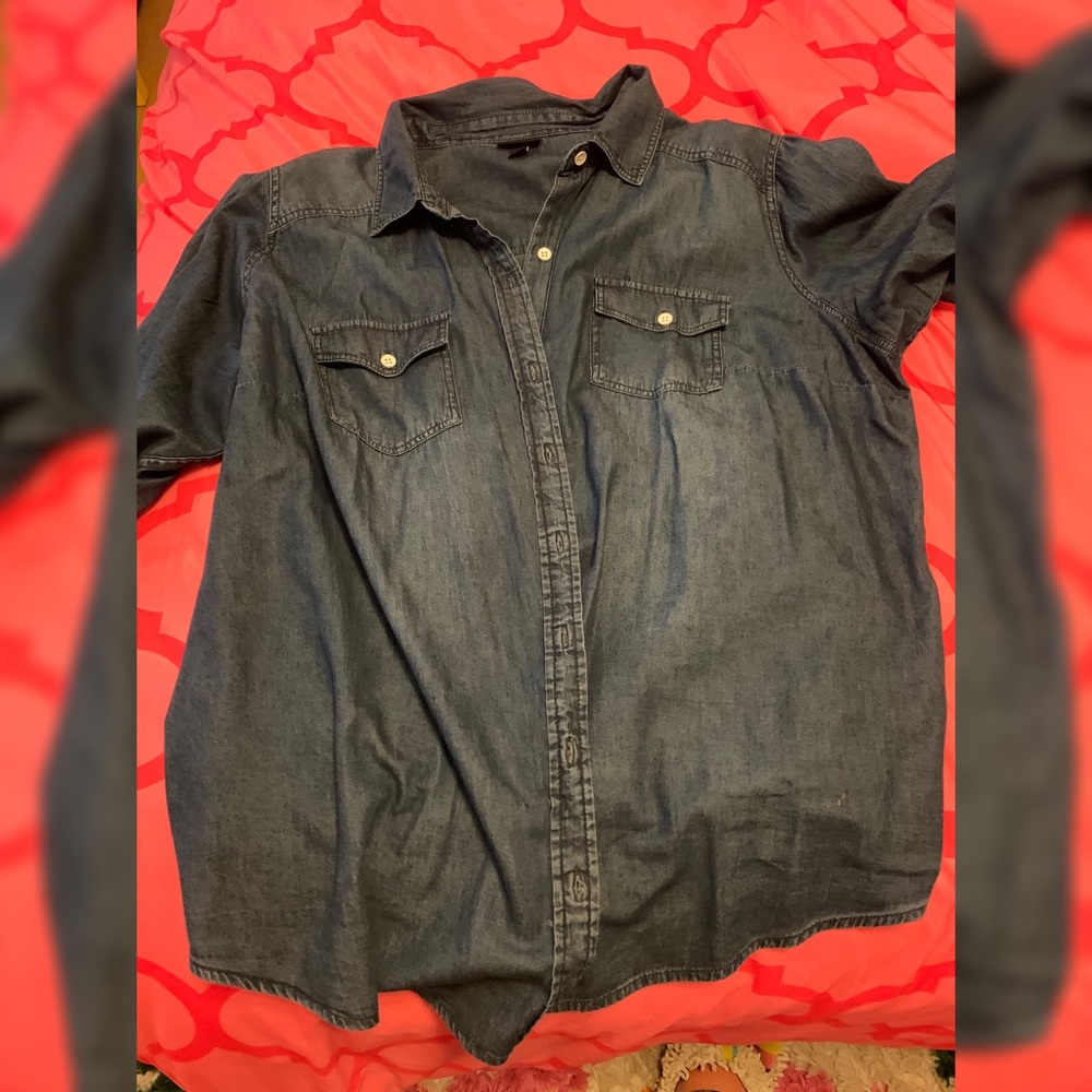Dark denim chambray shirt